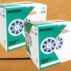 Kicker Marine Water Resistant Speakers 6 1/2" LED 2-Way Coaxial Speaker System 300 Watts Package 🚨 Payment Options Available 🚨 No Credit Needed 🚨 
