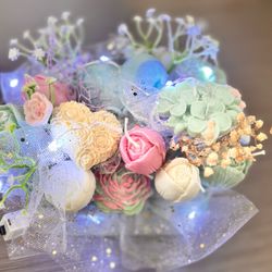 Handmade Candles Flowers Bouquet 