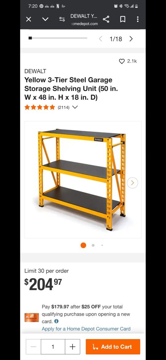 Dewalt 3 Tier Steel Gargae Storage Shelving