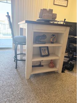 High Top Table & 2 metal cushioned chairs