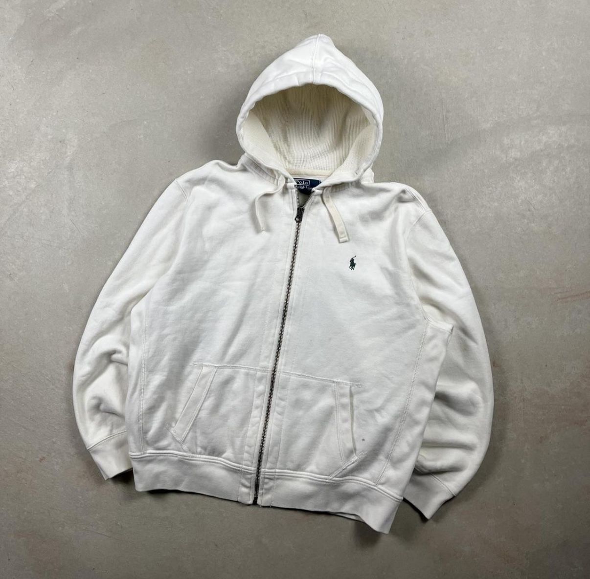 White Polo Zip Up