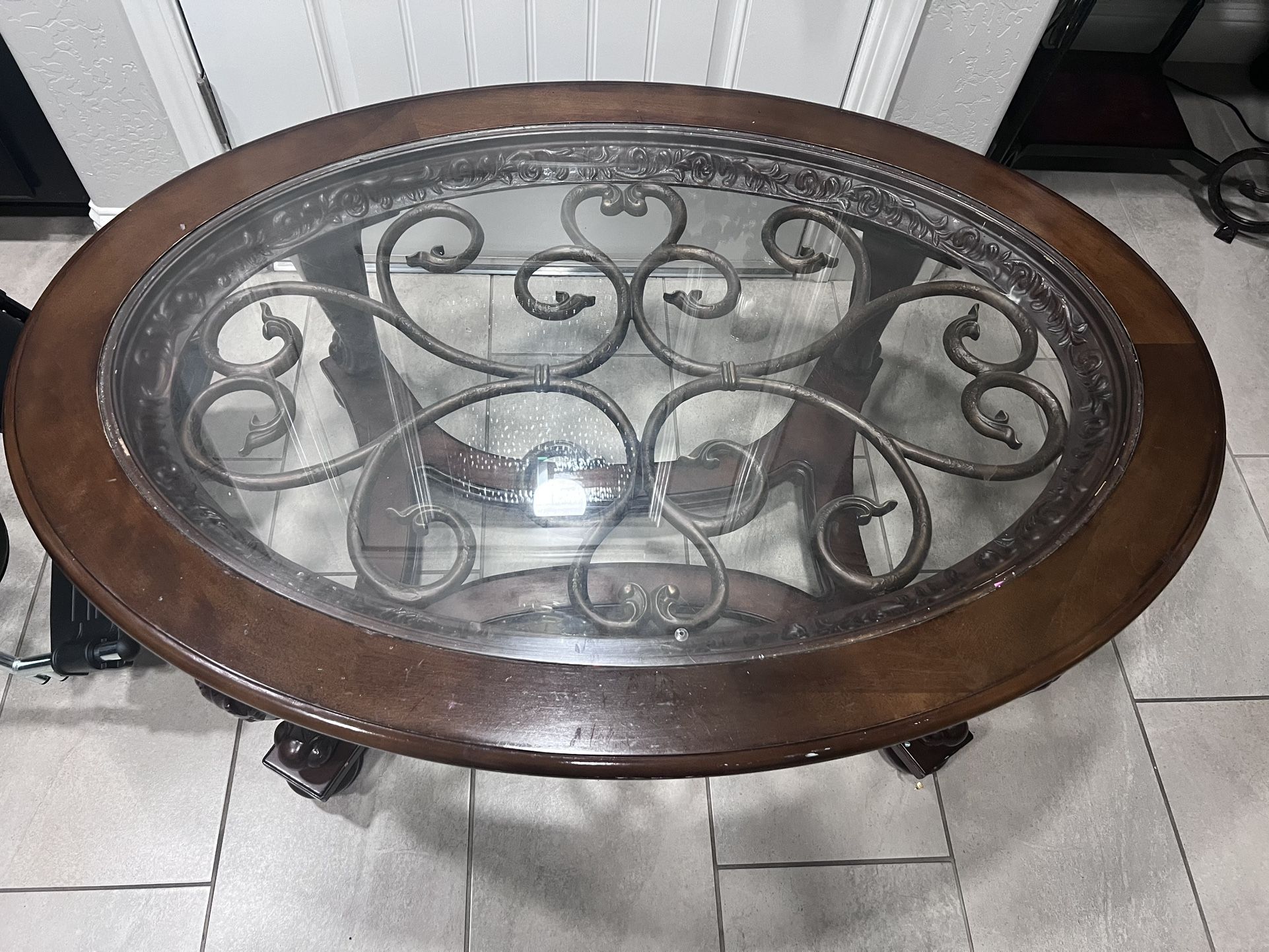 Wood And Glass Coffee Table