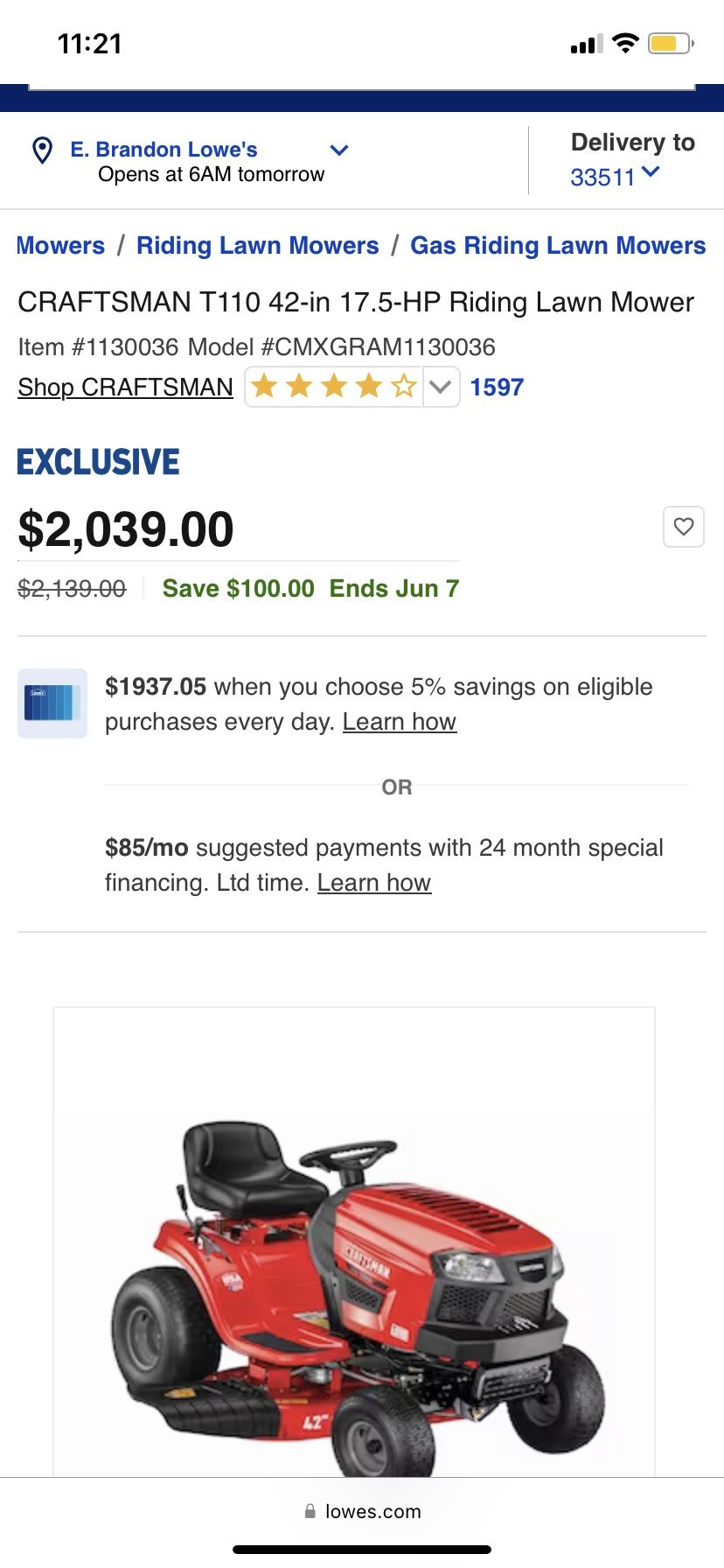 1130036 lowes online