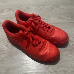 Red Nike Air Force 1 Shoes
