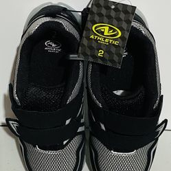 Boy’s Adjustable Easy On/Easy Off Athletic Sneakers — Size 1 OR Size 2 