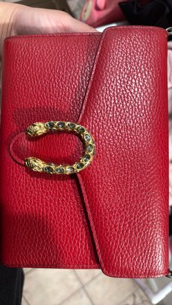 Gucci dinosaur red leather wallet