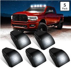 Keiurot Solar Cab Lights, Wireless Solar Powerws Truck Cab Light With Vibration Sensor No Drill Car Roof Clearance Marker Lights For Truck Pickup,Whit