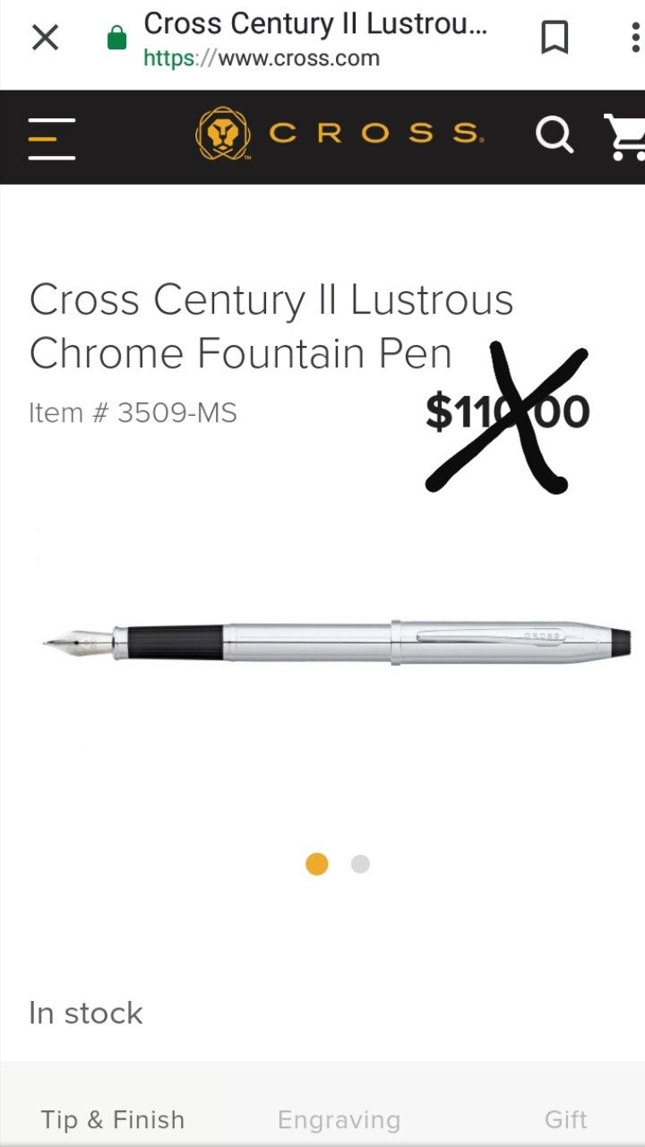 Cross Century II Lustrous Chrome Fountain Pen