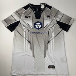 UFC Venum  Fight Night Men's Walkout Jersey Mens Sz M White Gray Black - 178