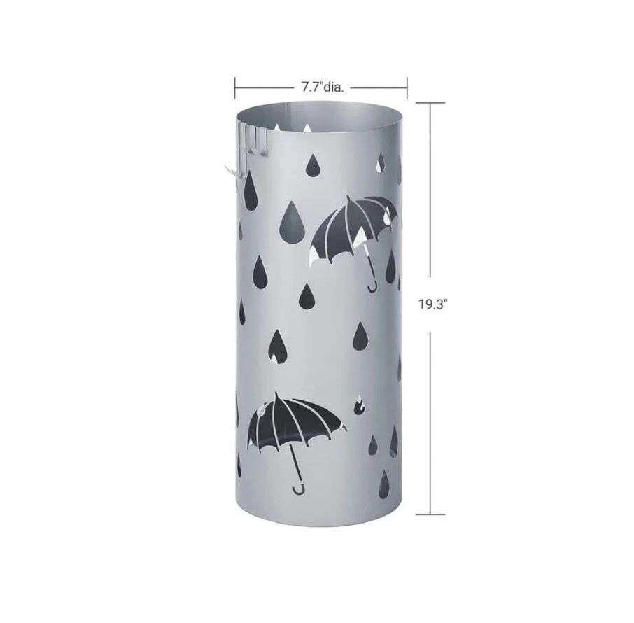 SONGMICS Umbrella Stand Metal Umbrella Holder Entryway with Water Tray