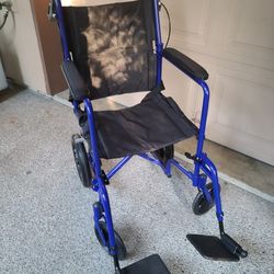 MedLine Aluminum Transport Chair with 12-Inch Wheels