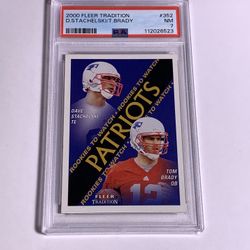 2000 FLEER #352 DAVE STACHELSKI/TOM BRADY ROOKIE RC PSA 7