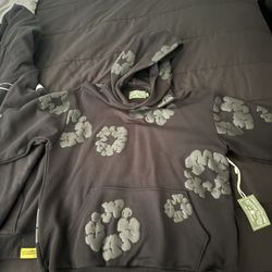Black Monochrome Denim Tears Hoodie Size Large