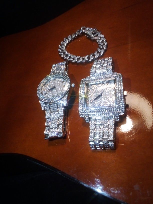 Rare imported Australian💎Lab Diamond Simulated💎Unisex Resizable Links💎Look like Money without overspending 🤑 Set Of 3