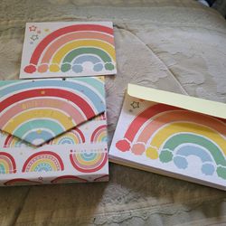 SET multiple rainbow gift card boxes and flat gift wrap pack
