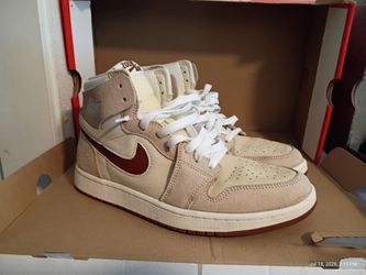 SZ 9 Nike Air Jordan 1 Zoom CMFT 2 Sail Legend Coffee Fossil
