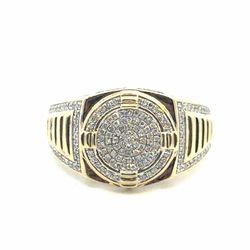 Men’s 10k Yellow Gold Diamond Cluster Ring Size 10 GP3132871