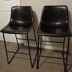 Leather Bar Stools - 2 Included 