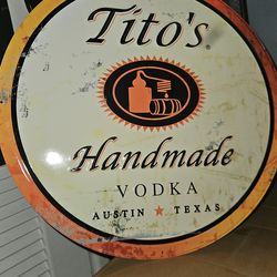 Titos Vodka Tin Sign Mancave $20 Firm On Price