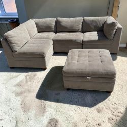 Thomasville Modular Sectional with Storage Ottoman