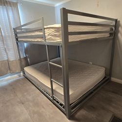 Full Gray Bunk Bed Set