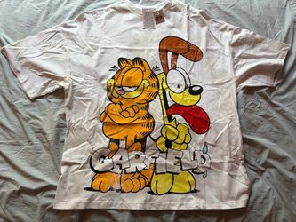 Garfield Nickelodeon Oversized White Shirt; Men’s S