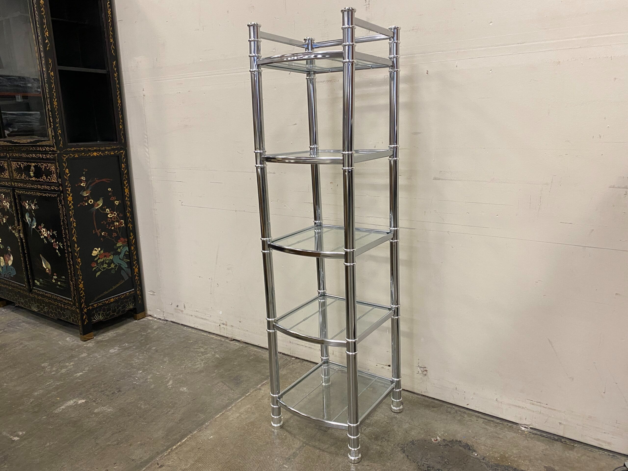 5 Tier Shelf with Tempered Glass and Metal Frame
