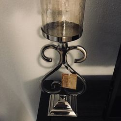 Metal Silver Candleholder