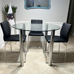Glass Dining Table & 4 Chairs