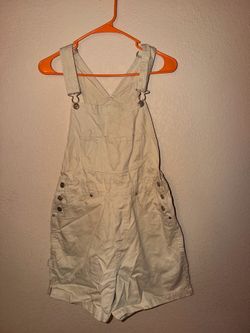 Vintage Passports 100% Cotton Khaki Shortalls Denim Overalls Shorts Size