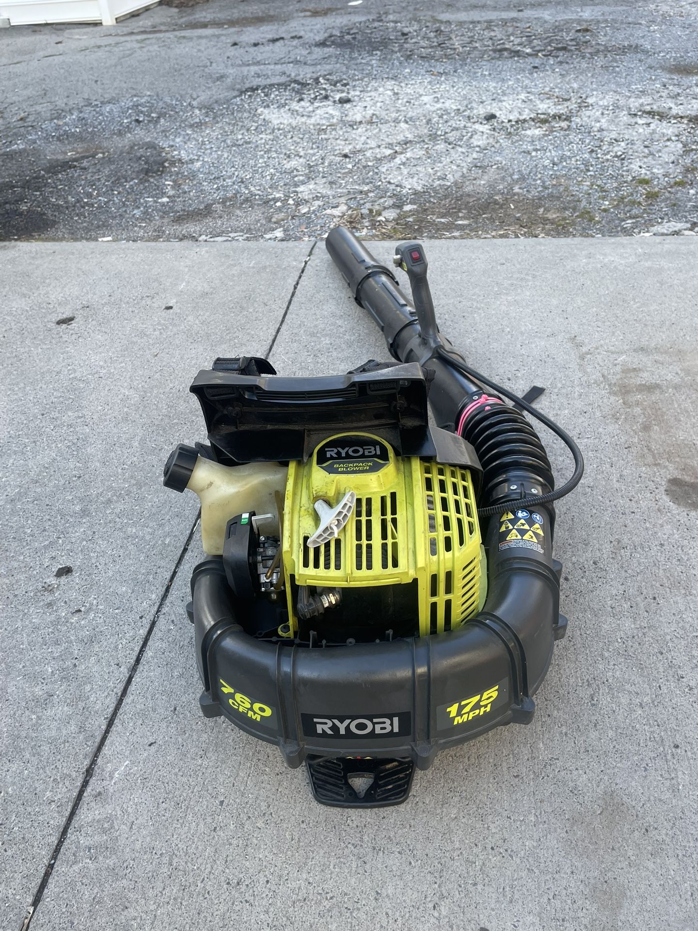 Backpack leaf blower.
