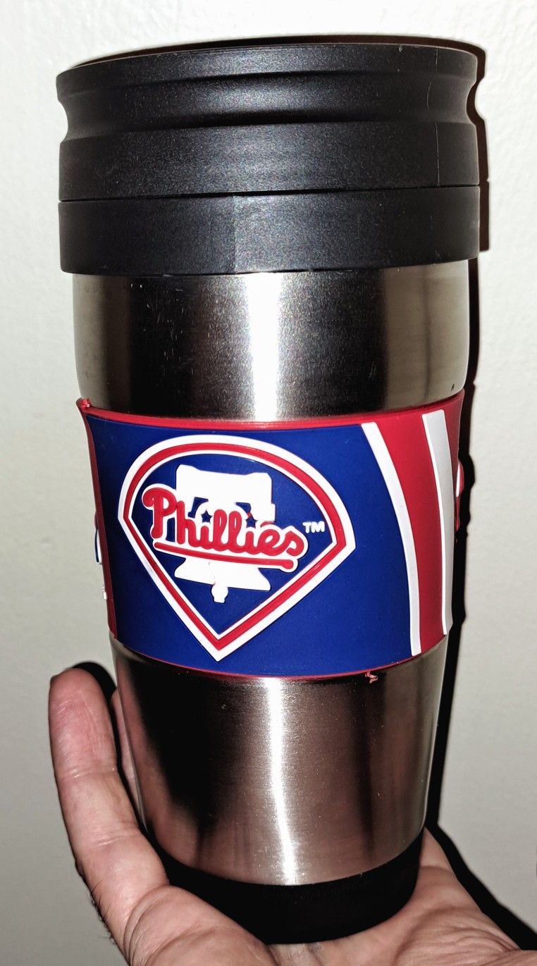 MLB Philadelphia Phillies Stainless Steel Travel Coffee Mug Cup Tumbler 16 oz *