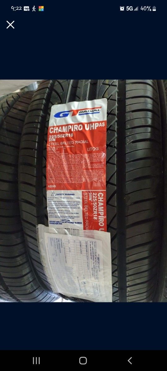 Tires  225 /50ZR18