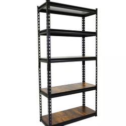 Black 5-Tier Boltless Tier Height Adjustable Garage Steel Storage Rack Shelving Units (30 in W x 60 in H x 12 in D)