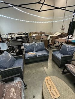 New 3 PCs Outdoor Wicker Patio Furniture Set Chair Loveseat Conversation Set
