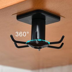 Self-Adhesive Black Swivel Cabinet Hook Organizer 360 Degree Rotating NEW!!