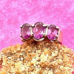 Sterling Purple Sapphire Ring Sz 7