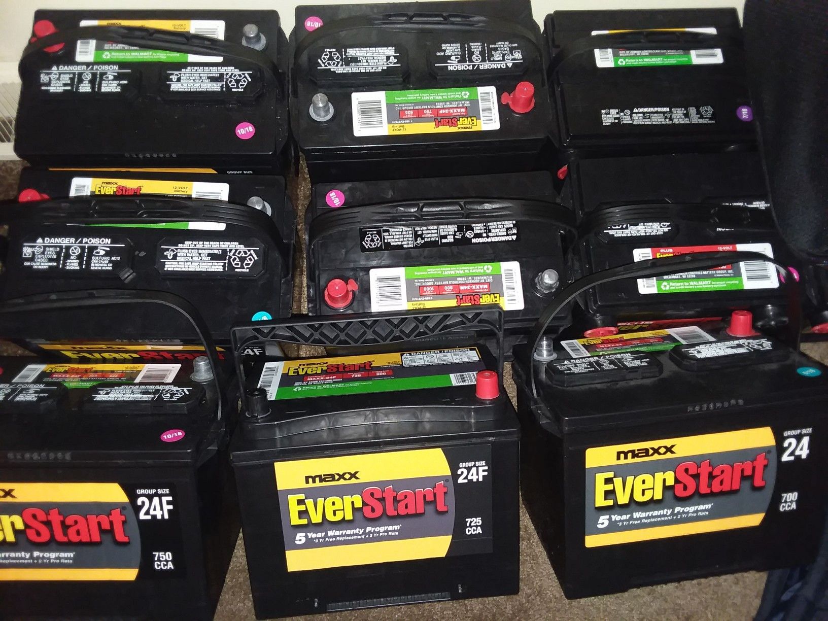 Brand new car batteries and things