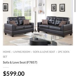 Brown Sofa And Love Seat Set 