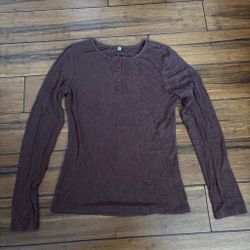 Brown Women’s Henley Shirt