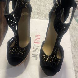 Black Wedge Heels