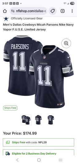 Men's Dallas Cowboys Micah Parsons Nike Navy Vapor F.U.S.E. Limited Jersey