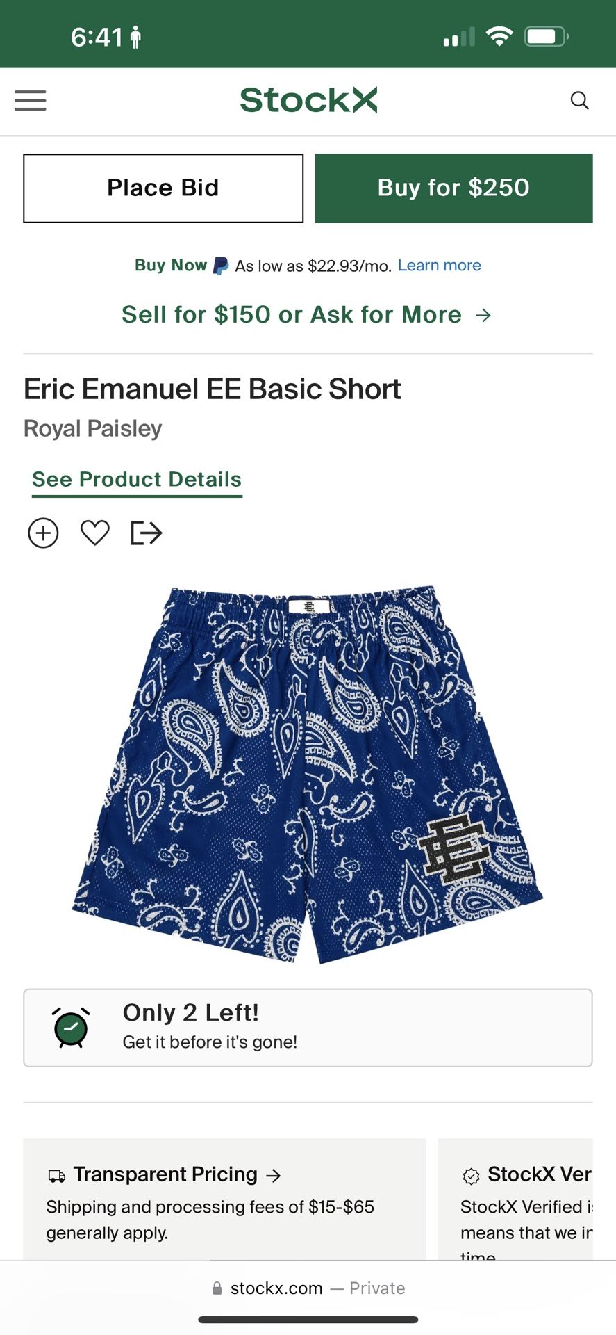 ERIC EMANUEL BLUE BANDANA SHORTS