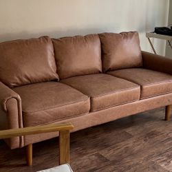Vegan Leather Sofa 