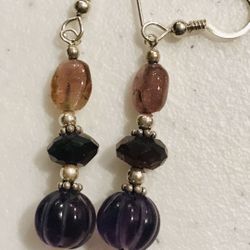 Tourmaline and Amethyst Earrings