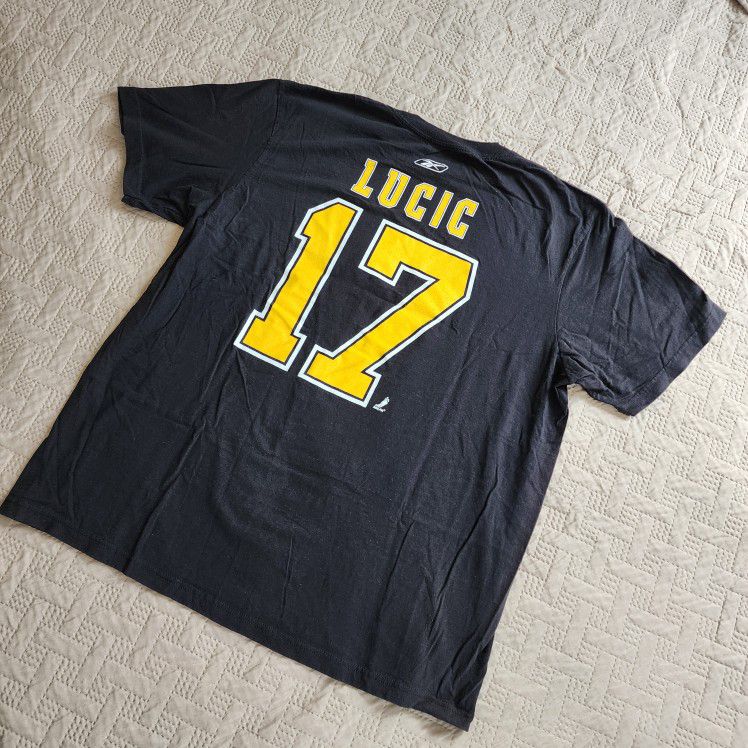 Boston Bruins 17 Lucic NHL Reebok Men T Shirt 2XL Graphic Crew Neck Short Sleeve