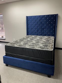 Twin Full Queen King Bed with Tall Headboard | High Back Design and mattress
