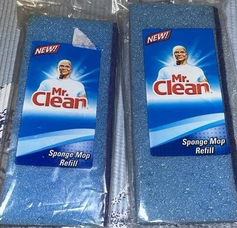 Mr. Clean Heavy Duty Roller Floor Mop Scrubber Sponge Refill Head, Blu