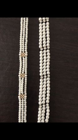 2 pearls choker necklace