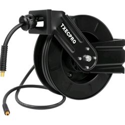 TXECPRO Retractable Air Hose Reel, 3/8 in X 50 FT Hybrid Air Hose Max 300 PSI